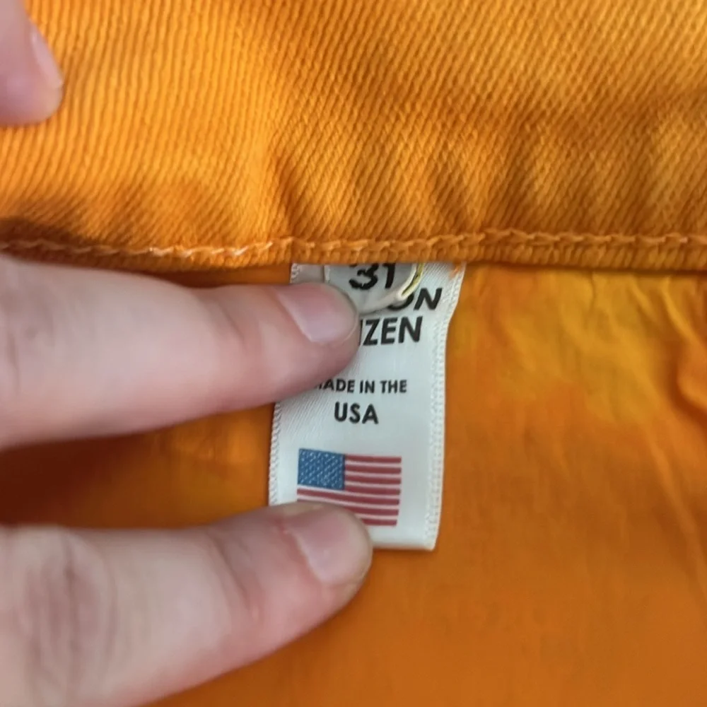 Cotton Citizen Orange Splash Slim Fit Jean Size 31